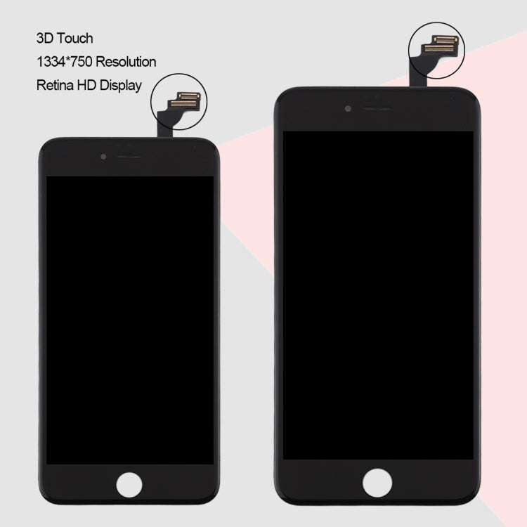 Reemplazo de pantalla LCD original para iPhone 6 Plus: reparación de alta calidad en blanco y negro.