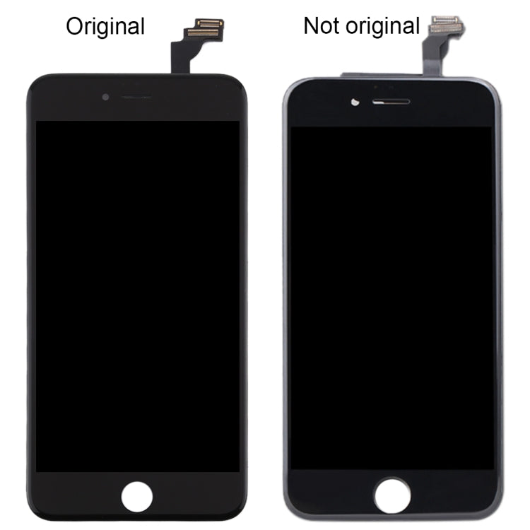 Reemplazo de pantalla LCD original para iPhone 6 Plus: reparación de alta calidad en blanco y negro.