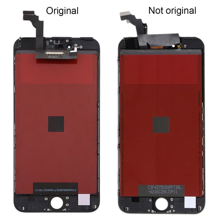 Reemplazo de pantalla LCD original para iPhone 6 Plus: reparación de alta calidad en blanco y negro.