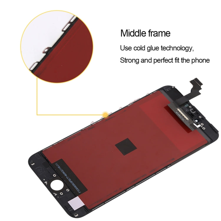 Reemplazo de pantalla LCD original para iPhone 6 Plus: reparación de alta calidad en blanco y negro.