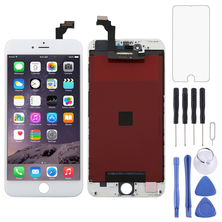 Reemplazo de pantalla LCD original para iPhone 6 Plus: reparación de alta calidad en blanco y negro.