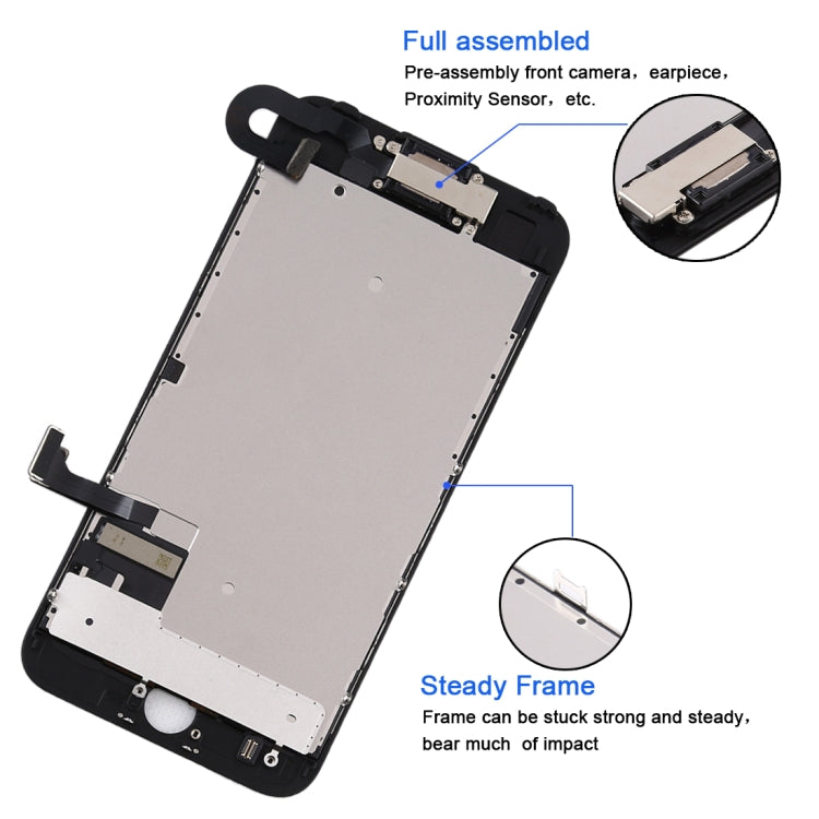 Reemplazo de pantalla LCD para iPhone 7 con cámara frontal (opciones en blanco y negro)