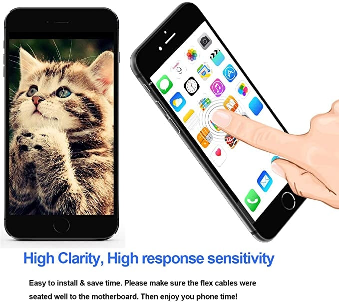 LCD Screen Assembly with Front Camera for iPhone 7 - Black & White Options (iPhone 7 Replacement)