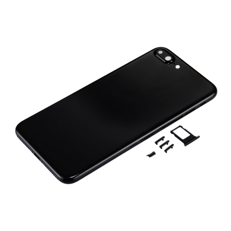 6-in-1 Full Housing Assembly for iPhone 7 Plus (Back Cover, Card Tray, Volume Key, Power Button, Mute Switch & Vibrator Key) - Jet Black