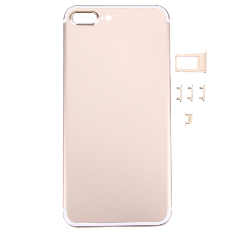 Carcasa completa 5 en 1 para iPhone 7 Plus con tapa trasera, bandeja para tarjetas y teclas de volumen, encendido y silencio.