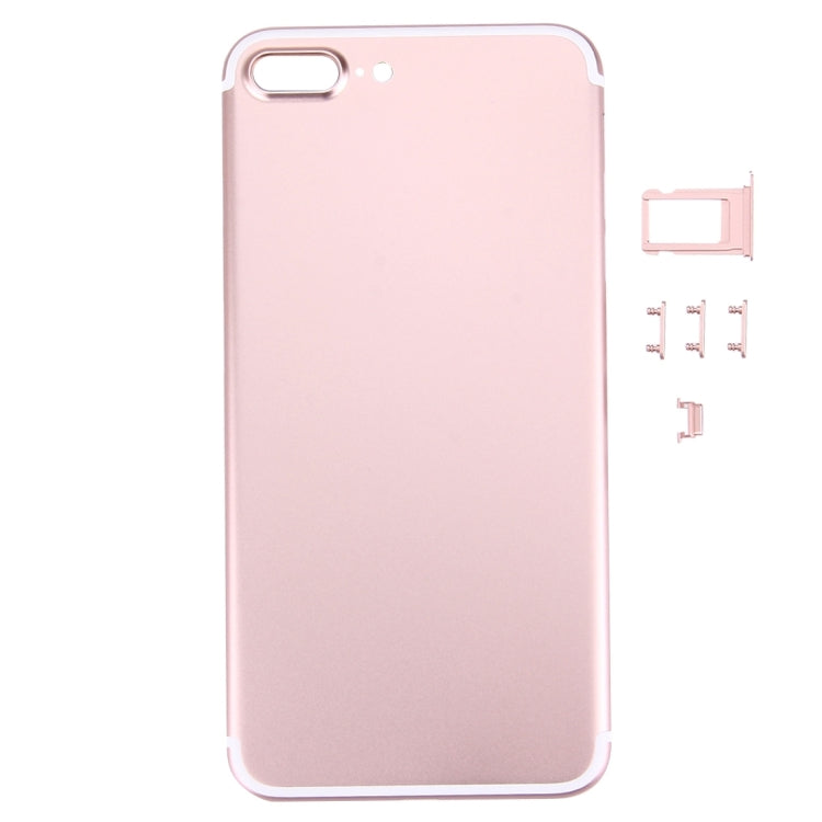 Carcasa completa 5 en 1 para iPhone 7 Plus con tapa trasera, bandeja para tarjetas y teclas de volumen, encendido y silencio.