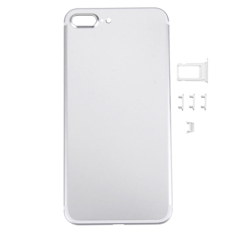 Carcasa completa 5 en 1 para iPhone 7 Plus con tapa trasera, bandeja para tarjetas y teclas de volumen, encendido y silencio.