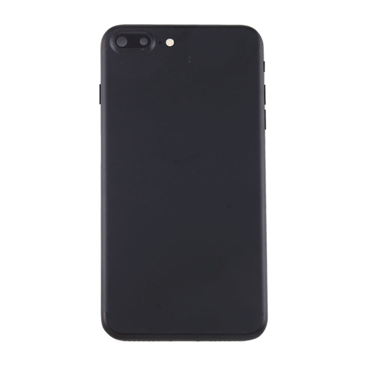 Tapa trasera de batería para iPhone 7 Plus con bandeja para tarjetas - Reemplazo completo, negro azabache, compatible con modelos iPhone 7 Plus