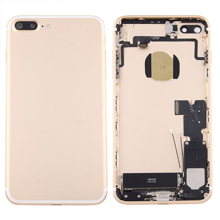 Tapa trasera de batería para iPhone 7 Plus con bandeja para tarjetas - Reemplazo completo, negro azabache, compatible con modelos iPhone 7 Plus