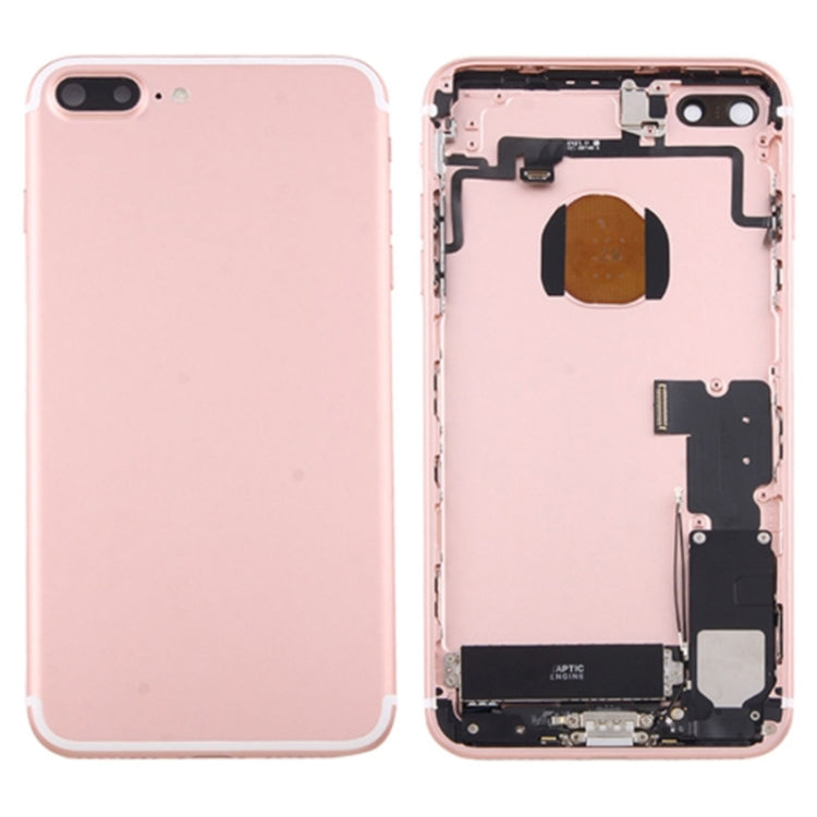 Tapa trasera de batería para iPhone 7 Plus con bandeja para tarjetas - Reemplazo completo, negro azabache, compatible con modelos iPhone 7 Plus