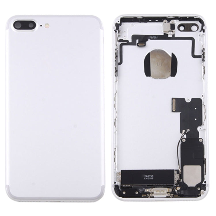Tapa trasera de batería para iPhone 7 Plus con bandeja para tarjetas - Reemplazo completo, negro azabache, compatible con modelos iPhone 7 Plus
