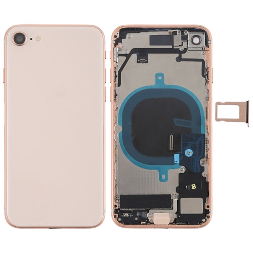 iPhone 8 Full Assembly – Battery Cover with Side Keys, Vibrator, Speaker, Power & Volume Buttons, Card Tray - LYDARZ