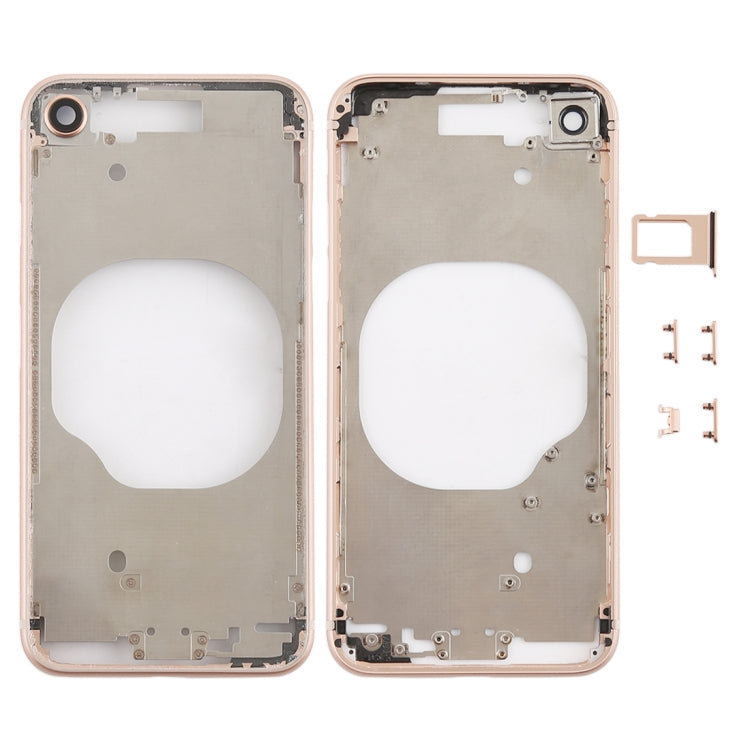 Clear iPhone 8 Back Cover with Camera Lens, SIM Tray & Side Keys in Transparent White, Gold, and Red