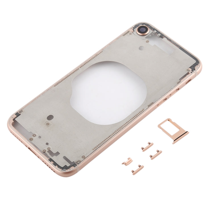 Clear iPhone 8 Back Cover with Camera Lens, SIM Tray & Side Keys in Transparent White, Gold, and Red