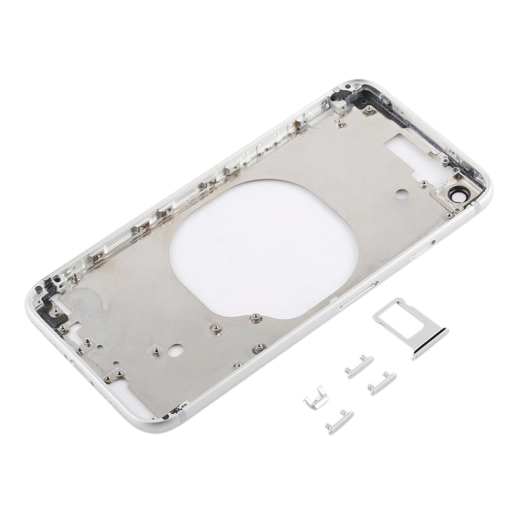 Clear iPhone 8 Back Cover with Camera Lens, SIM Tray & Side Keys in Transparent White, Gold, and Red