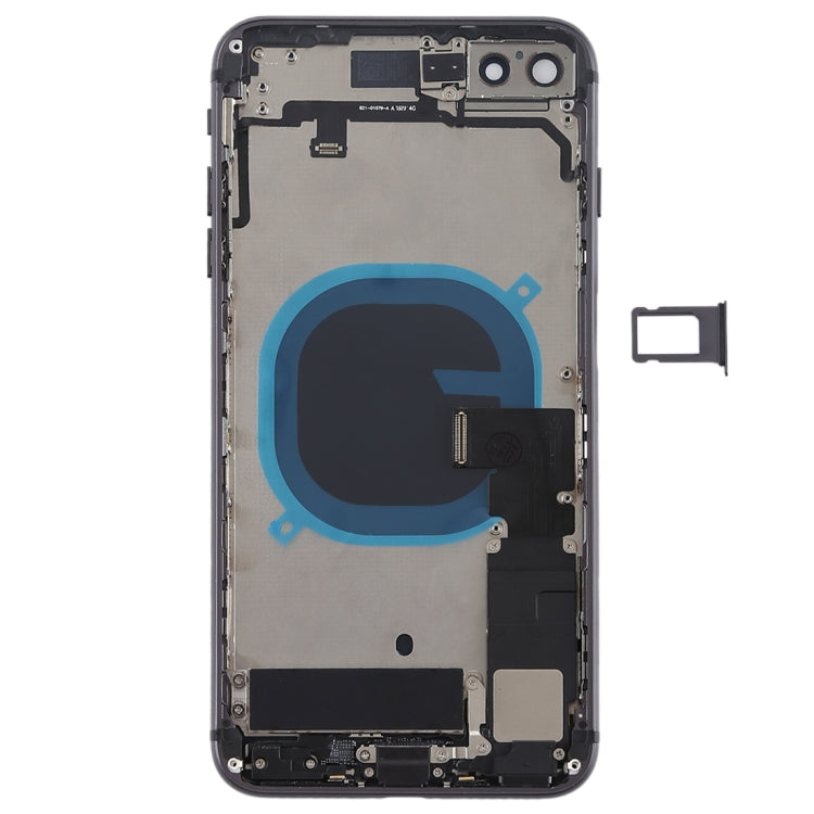 Battery Back Cover Assembly with Side Keys, Vibrator, Speaker Ringer Buzzer, Power & Volume Button Flex Cable, Card Tray for iPhone 8 Plus (Full Assembly)