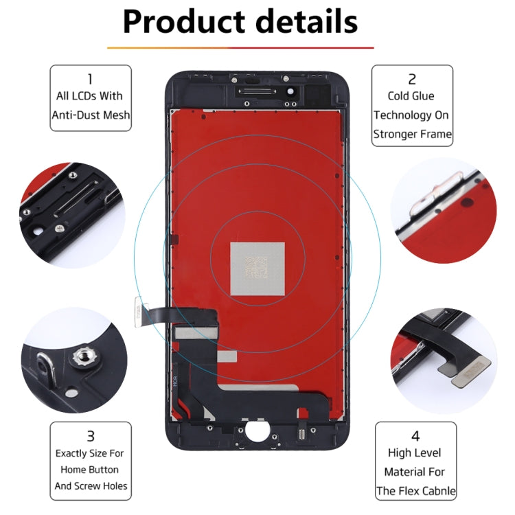 Reemplazo de pantalla LCD original para iPhone 8 Plus - Reparación de pantalla en blanco y negro para reemplazo de pantalla LCD de iPhone 8 Plus