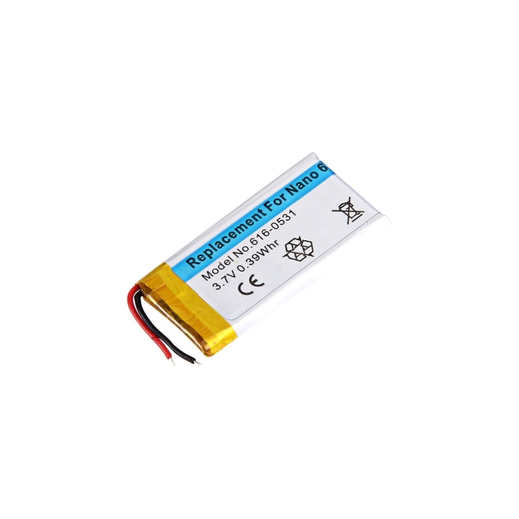 Batería recargable de iones de litio para iPod nano 6.º (3,7 V, 0,39 Wh)