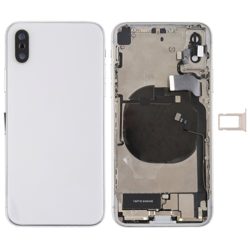 iPhone X Battery Back Cover Assembly with Side Keys, Vibrator, Speaker Ringer, Power & Volume Button Flex, Card Tray & Battery Adhesive