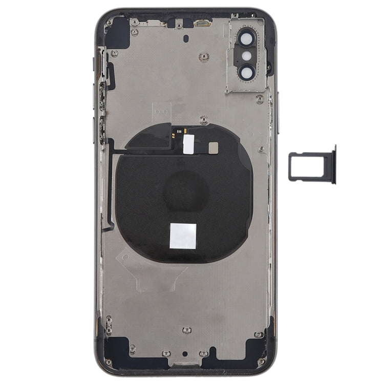 iPhone X Complete Battery Back Cover Assembly with Wireless Charging, Side Keys, Volume Flex & Card Tray - Full Replacement Kit