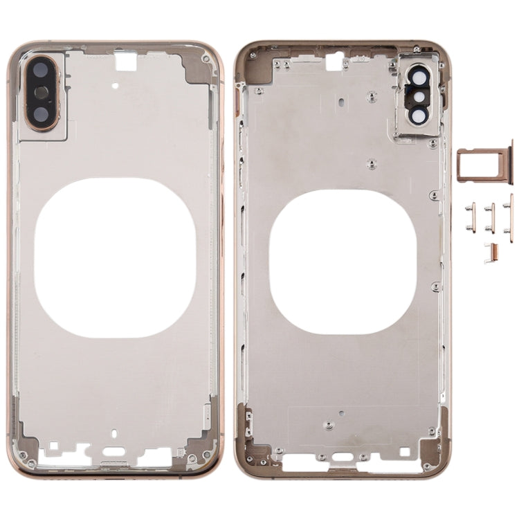 Carcasa trasera transparente para iPhone XS Max con lente de cámara, bandeja SIM y protección para teclas laterales: funda duradera y resistente a arañazos.