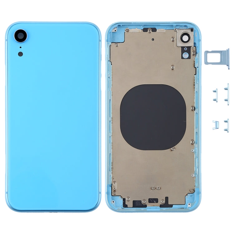 Carcasa trasera para iPhone XR con lente de cámara, bandeja SIM y botones laterales