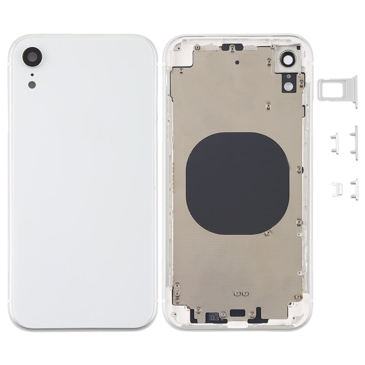 Carcasa trasera para iPhone XR con lente de cámara, bandeja SIM y botones laterales