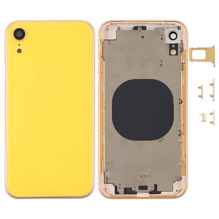 Carcasa trasera para iPhone XR con lente de cámara, bandeja SIM y botones laterales