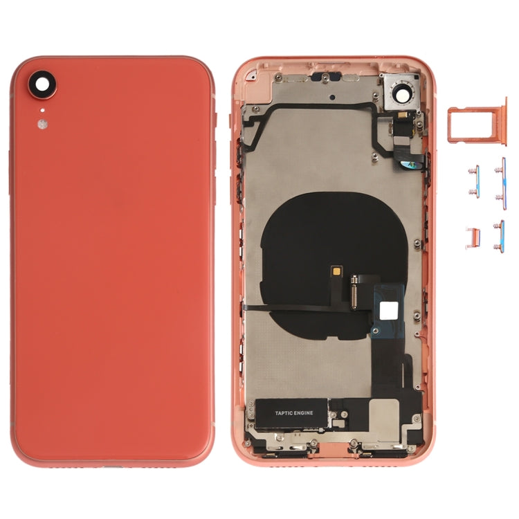 iPhone XR Battery Back Cover Assembly with Buttons, Speaker, Camera Lens, Charging Port, and Wireless Charging Module