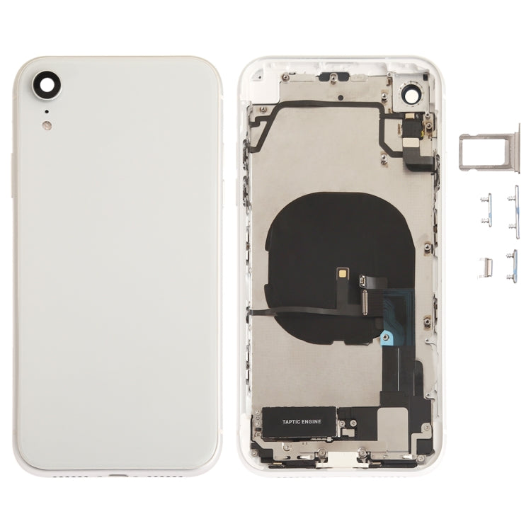 iPhone XR Battery Back Cover Assembly with Buttons, Speaker, Camera Lens, Charging Port, and Wireless Charging Module