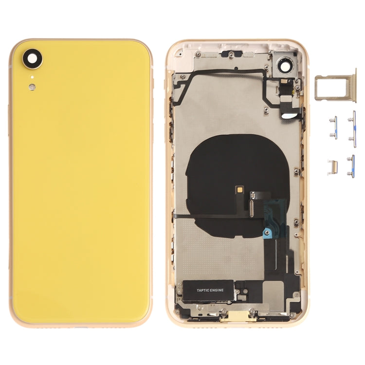 iPhone XR Battery Back Cover Assembly with Buttons, Speaker, Camera Lens, Charging Port, and Wireless Charging Module