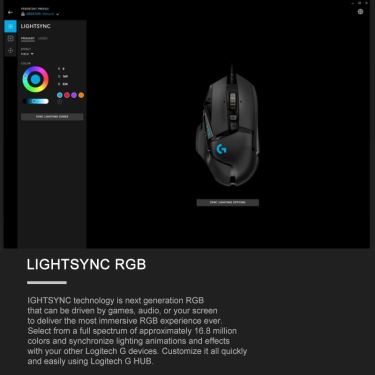 Logitech G502 HERO Wired Gaming Mouse with 11 Buttons, Length: 2.1m - LYDARZ
