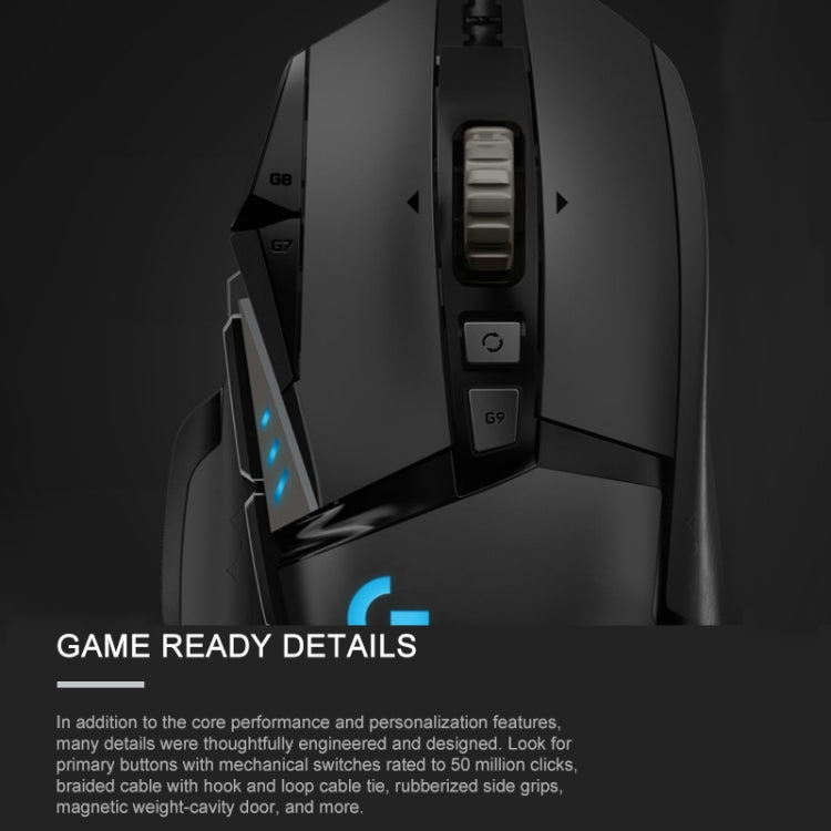 Logitech G502 HERO Wired Gaming Mouse with 11 Buttons, Length: 2.1m - LYDARZ