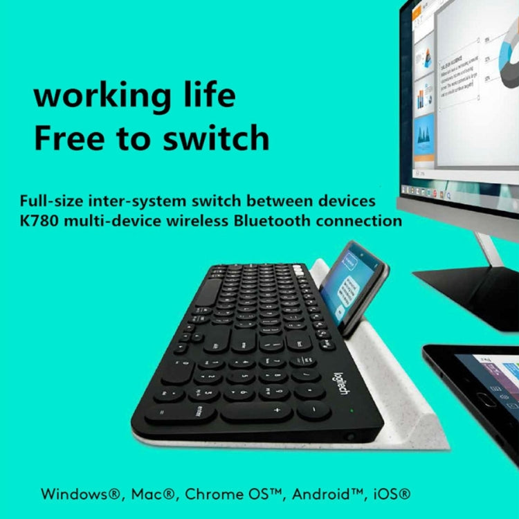 Logitech K780 Multi-device Bluetooth + Unifying Dual Mode Wireless Keyboard with Stand - LYDARZ