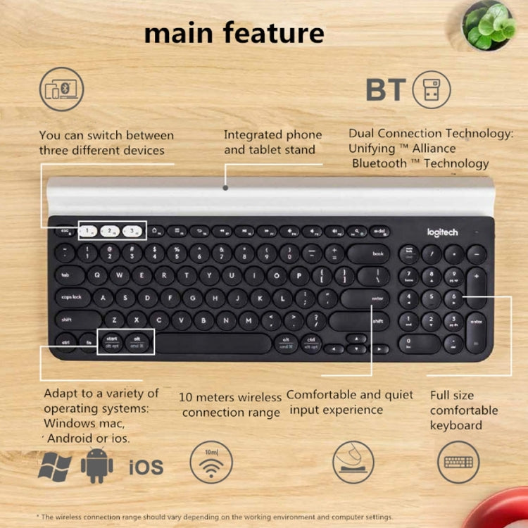 Logitech K780 Multi-device Bluetooth + Unifying Dual Mode Wireless Keyboard with Stand - LYDARZ