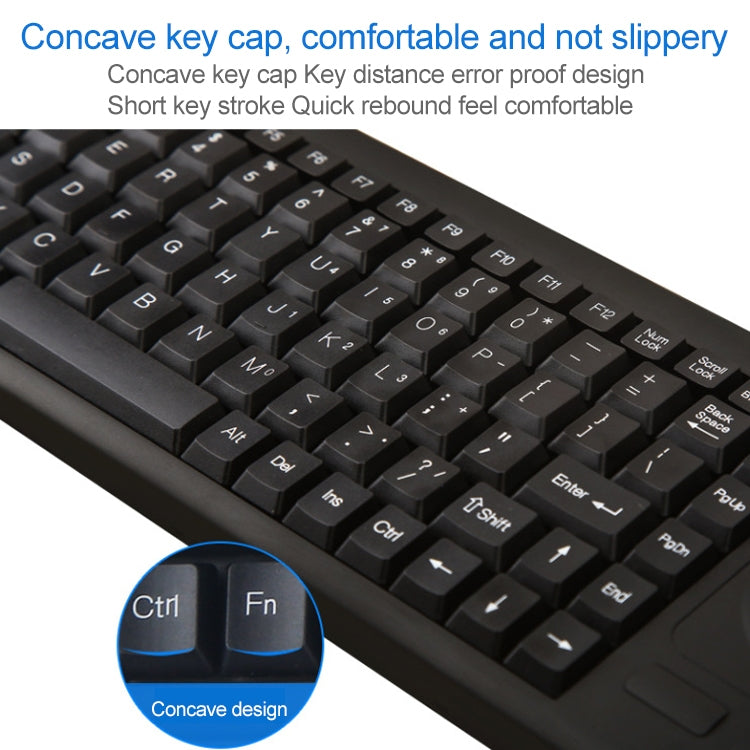 DS-8800 PS / 2 Interface Prevent Water Splashing Laser Engraving Character One-piece Wired Touchpad Keyboard - LYDARZ