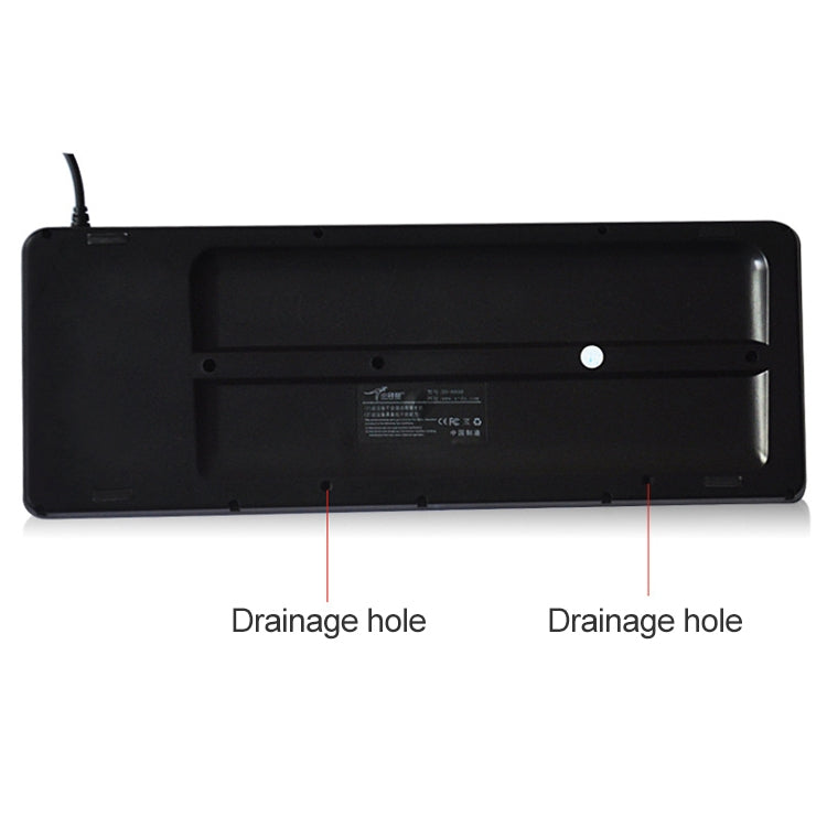 DS-8900 Trackball Keyboard with Water Splash Protection - PS/2 Interface, Laser Engraved Characters, One-Piece Wired Design