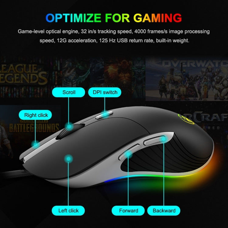 Ratón para juegos iMICE X6 RGB: ratón para juegos RGB colorido con cable de 6 botones