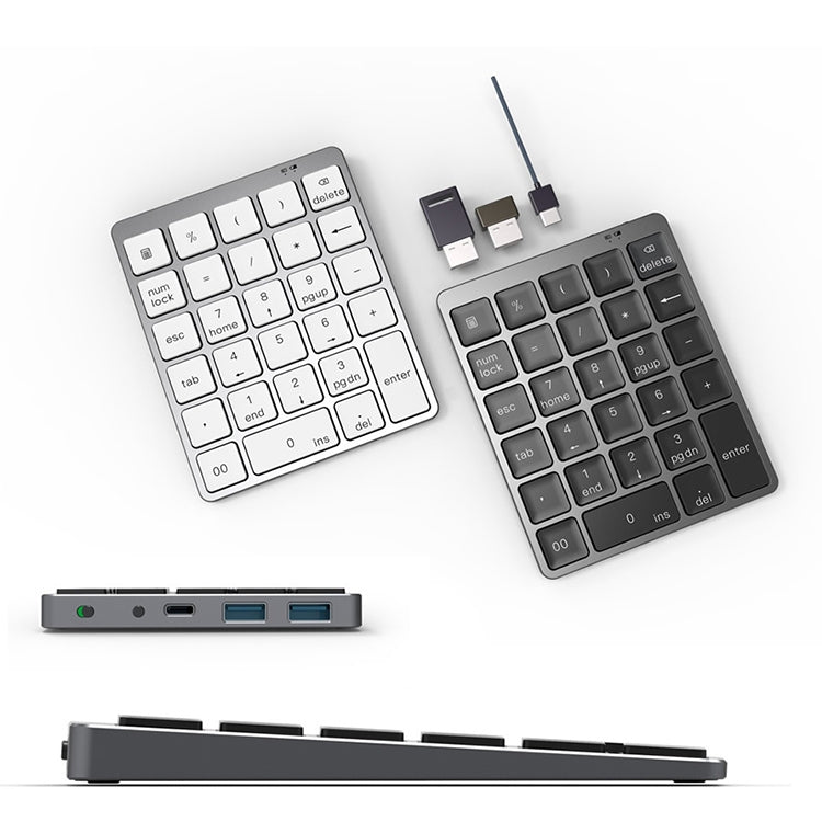N970 Pro Dual Modes Aluminum Alloy Rechargeable Wireless Bluetooth Numeric Keyboard - LYDARZ