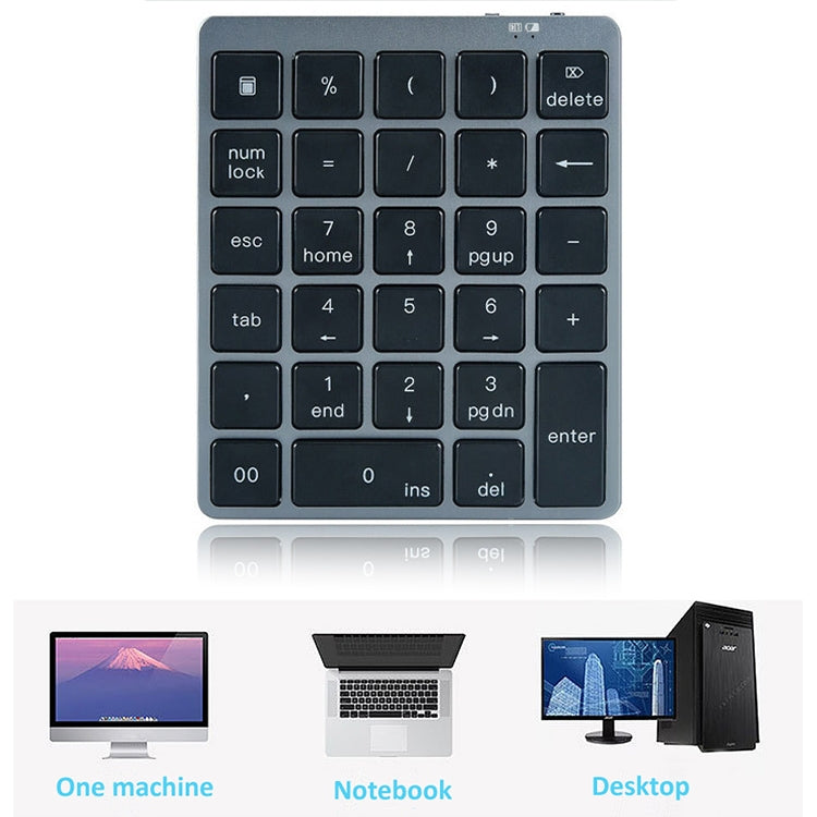 N970 Pro Dual Modes Aluminum Alloy Rechargeable Wireless Bluetooth Numeric Keyboard - LYDARZ
