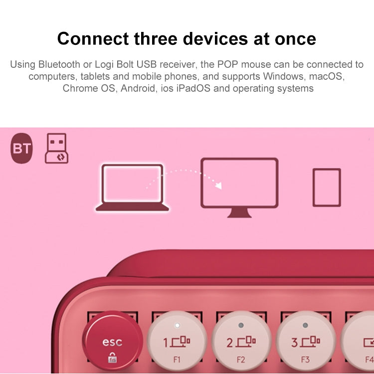 Teclado mecánico Logitech POP KEYS - Diseño Bluetooth con botones redondos