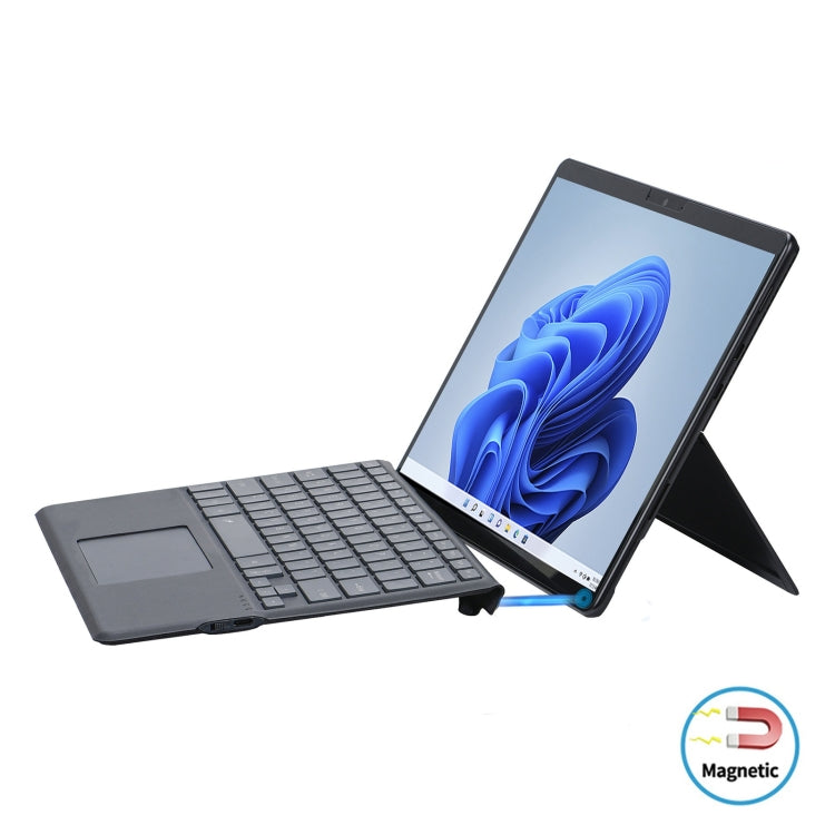 Funda con teclado para Microsoft Surface Pro 8 con retroiluminación colorida, diseño de cuero y ranura para lápiz