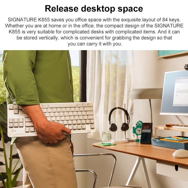 Logitech K855 Wireless Mechanical Keyboard - Bluetooth Dual Mode Silent Design