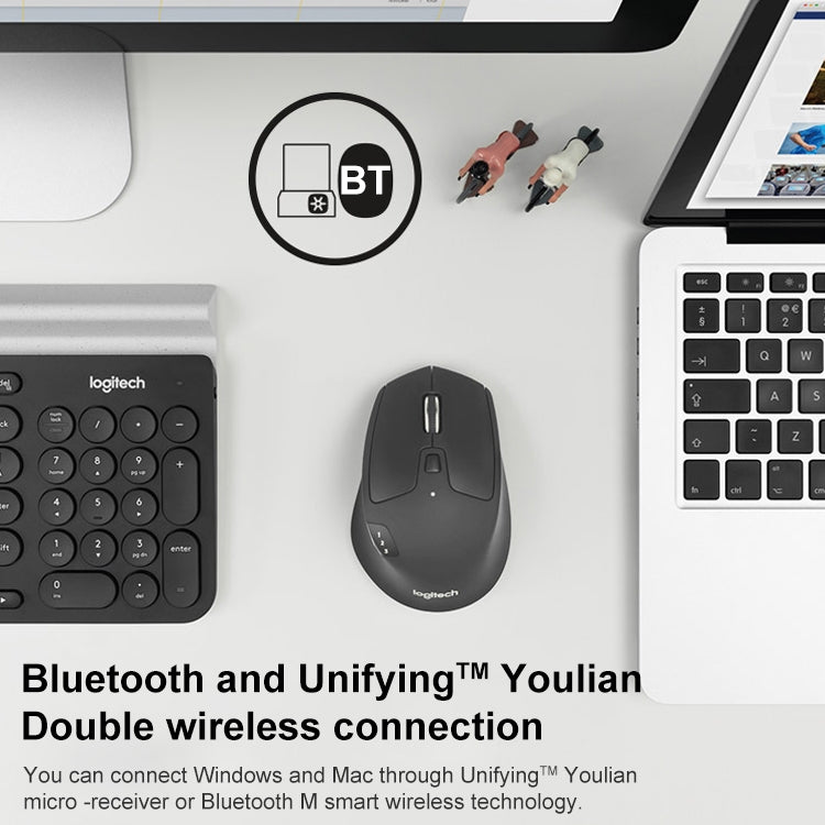 Logitech M720 Wireless Mouse - 1000DPI 2.4GHz Bluetooth Multimode Mouse