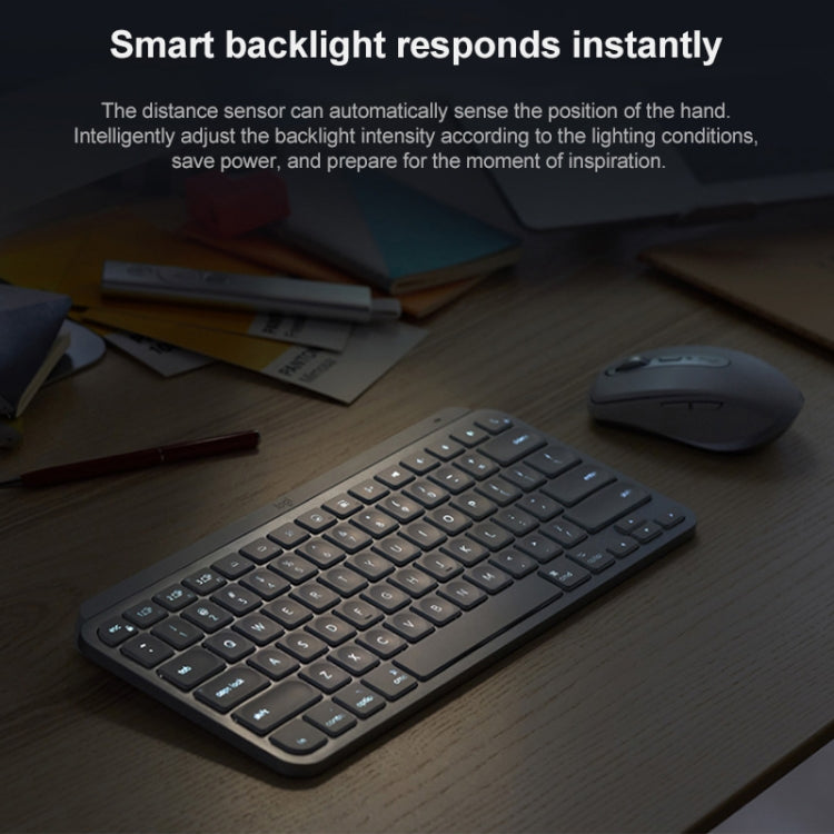 Miniteclado Logitech MX Keys: inalámbrico, Bluetooth, ultrafino, con retroiluminación inteligente