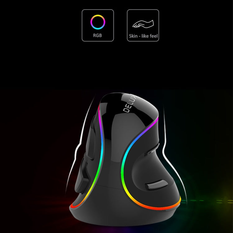 DELUX M618 Plus RGB Wired Optical Mouse Ergonomic Vertical Mouse 4000DPI, 4000DPI Wired - LYDARZ