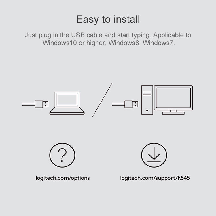 Logitech K835 Mini Mechanical Keyboard with Green Shaft - Wired Performance