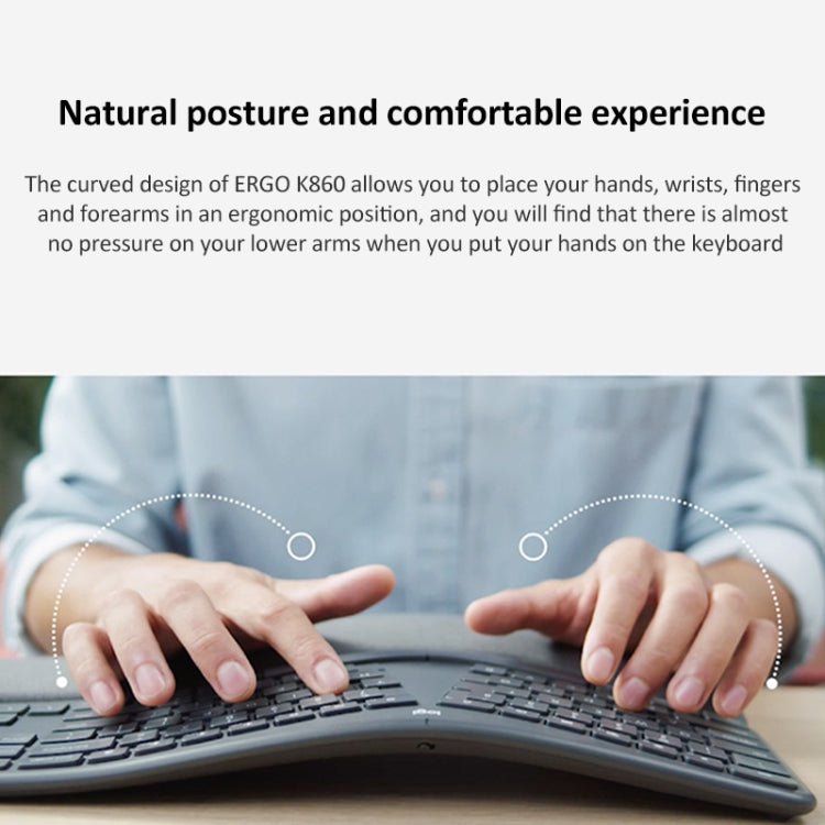 Logitech ERGO K860 2.4G Wireless Keyboard Bluetooth Dual Mode Ergonomic Split Keyboard - LYDARZ