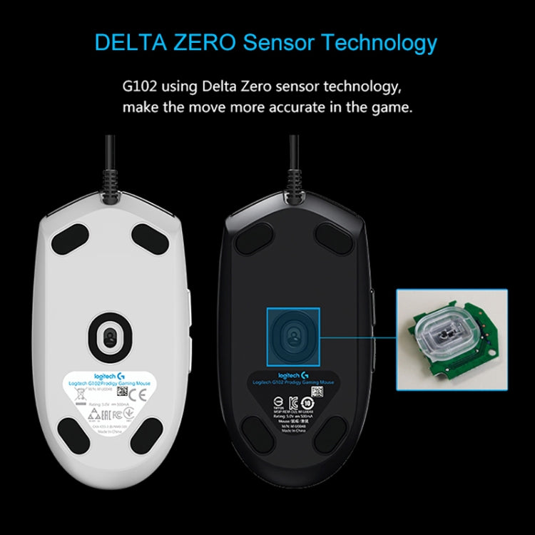 Logitech G102 6-keys RGB Glowing Five-speed Adjustable Wired Optical Gaming Mouse - LYDARZ