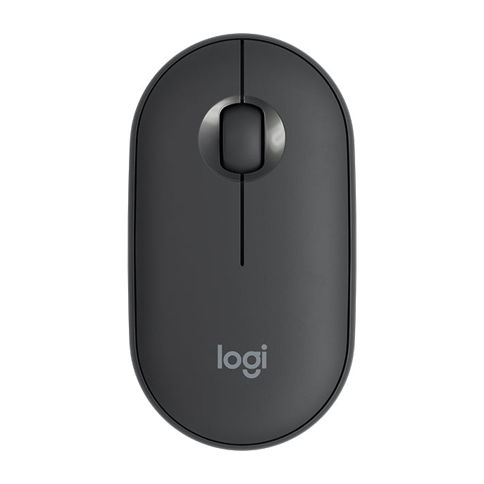 Logitech Pebble Wireless Mouse - Cobblestone Shape, Thin Design, 3 Keys, 1000 DPI, Mute, Bluetooth Optical